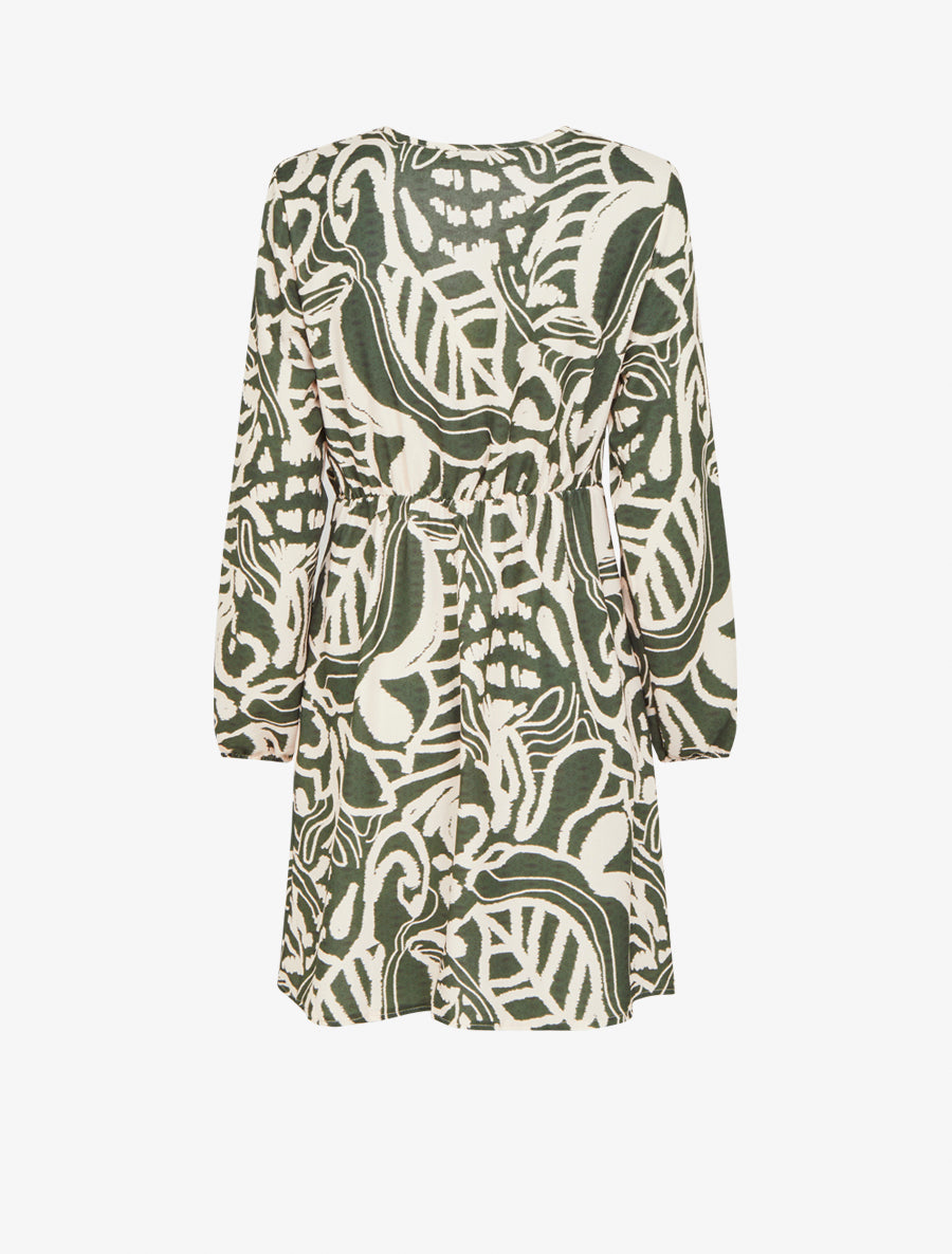 Robe portefeuille imprimé fantaisie - Kaki - 2