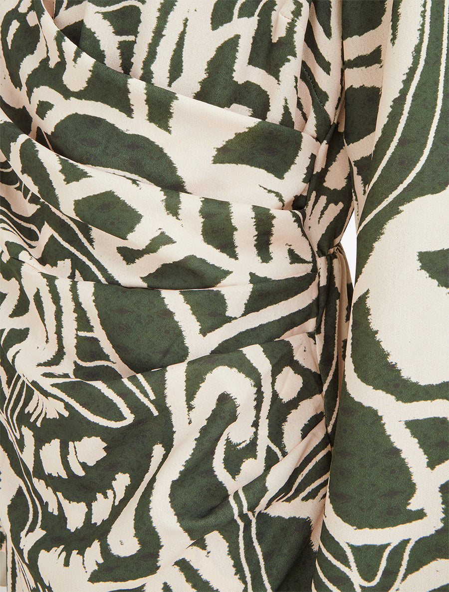 Robe portefeuille imprimé fantaisie - Kaki - 3