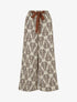 Pantalon ample et fluide imprimé fantaisie - Marron - 1