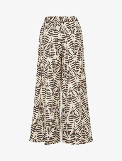 Pantalon ample et fluide imprimé fantaisie - Marron - 2