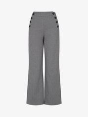 Pantalón recto con estampado de espiguilla - Gris
