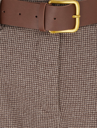 Pantalon ample imprimé pied de poule - Taupe - 3