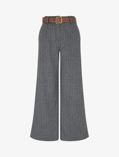 Pantalon ample à rayures - Gris foncé - 1