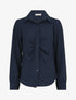 Chemise droite plissée - Marine - 4