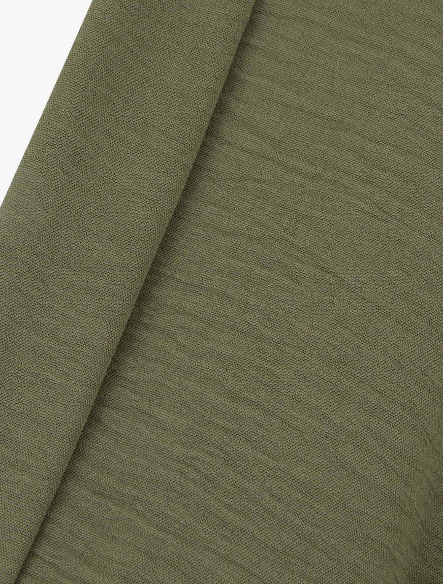 Blouse unie élastiquée à col cache coeur - Kaki - 3