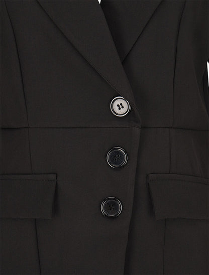 Veste asymétrique fermeture à 3 boutons - Noir - 3