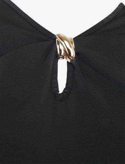Top fluide à bijoux doré - Noir - 3