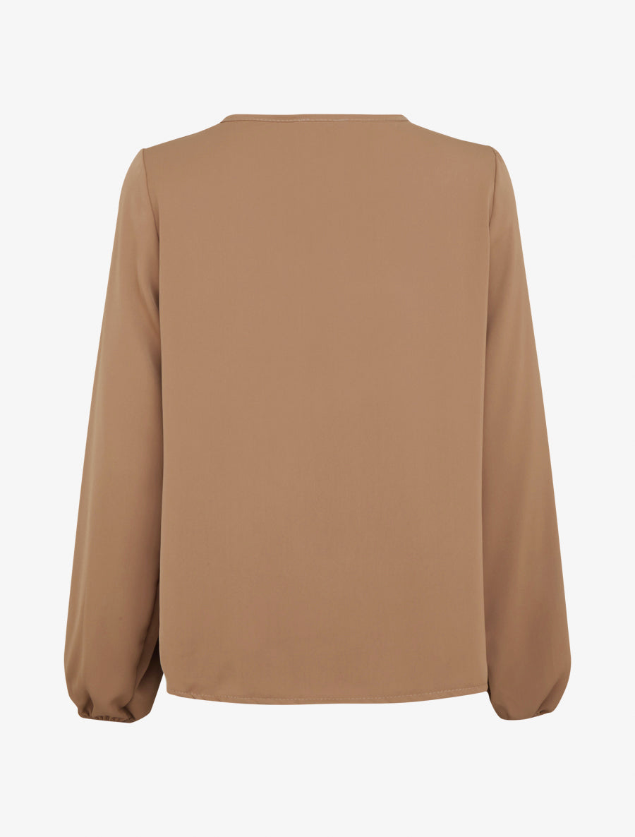Top fluide à bijoux doré - Taupe - 2