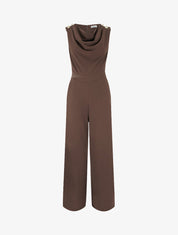 Combinaison sans manches à col bénitier - Marron - 1