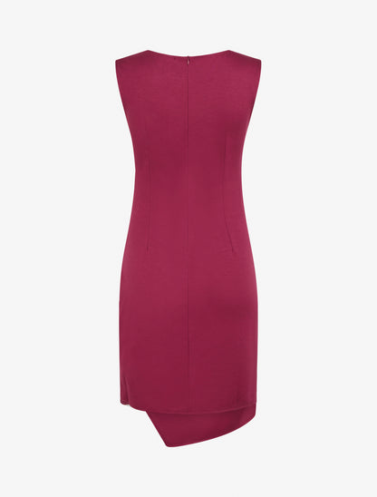 Robe sans manches à col en dentelle - Bordeaux - 2