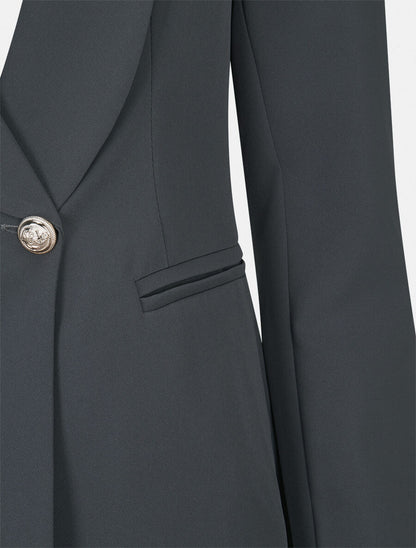 Veste à col smoking - Gris foncé - 3