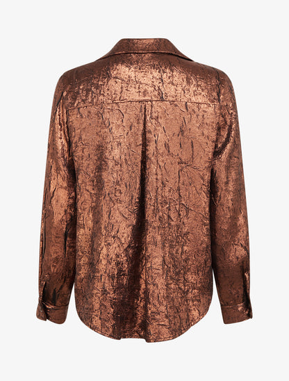 Chemise fluide effet froissé coupe droite - Rouille - 2