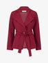 Blazer uni ceinturé - Lie de vin - 1
