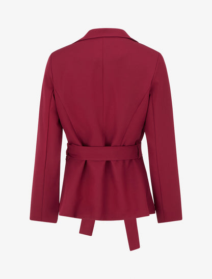 Blazer uni ceinturé - Lie de vin - 2