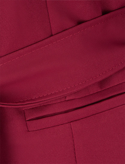 Blazer uni ceinturé - Lie de vin - 3