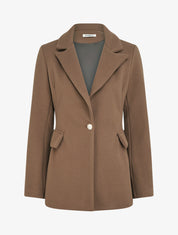 Manteau court à poches décoratives - Marron clair - 1