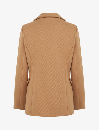 Manteau court à poches décoratives - Camel - 2