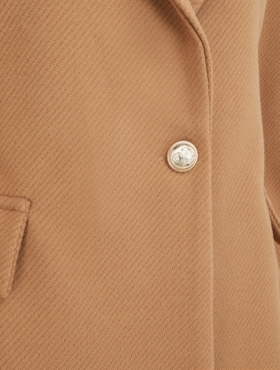 Manteau court à poches décoratives - Camel - 3