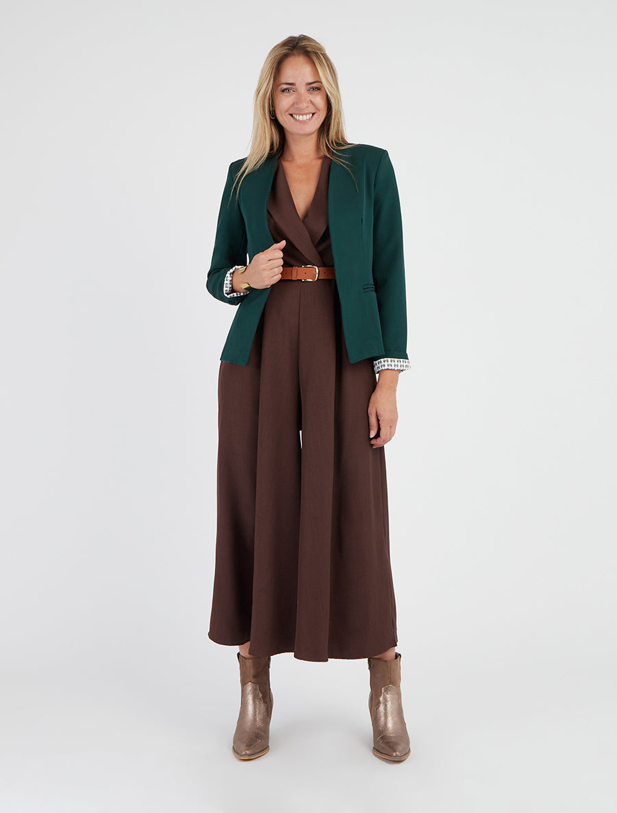 Veste droite à épaulettes - Vert sapin - 8