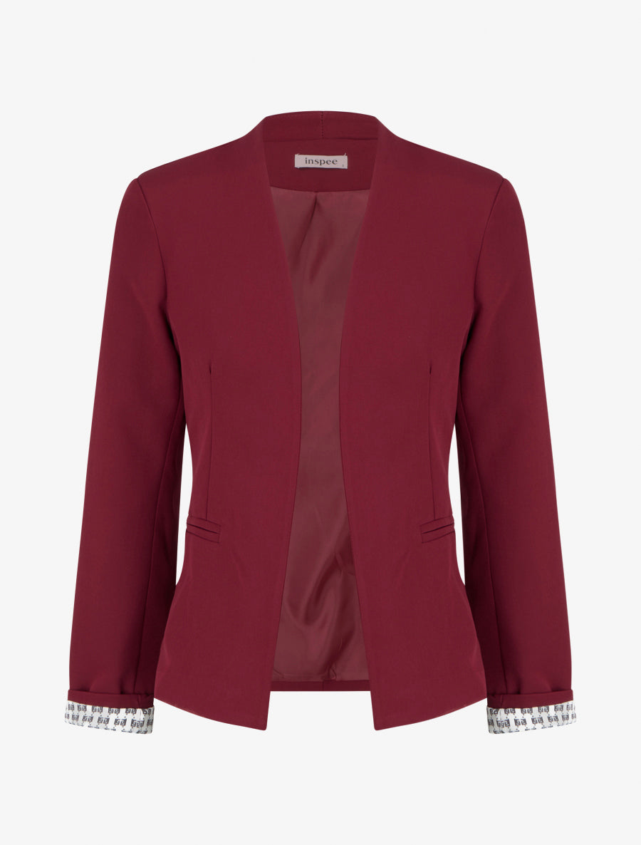 Chaqueta recta con hombreras - Burdeos