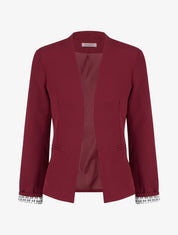 Chaqueta recta con hombreras - Burdeos
