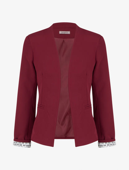Chaqueta recta con hombreras - Burdeos