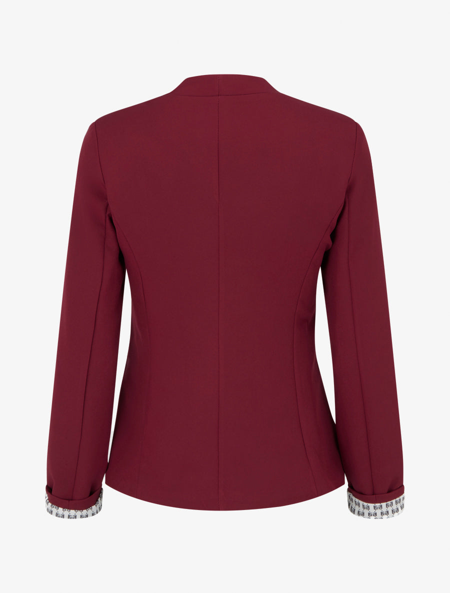 Chaqueta recta con hombreras - Burdeos