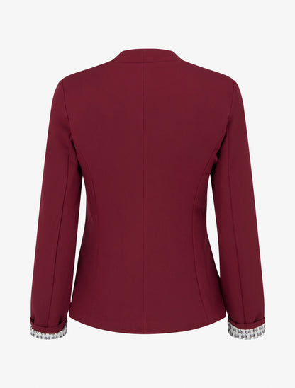 Chaqueta recta con hombreras - Burdeos