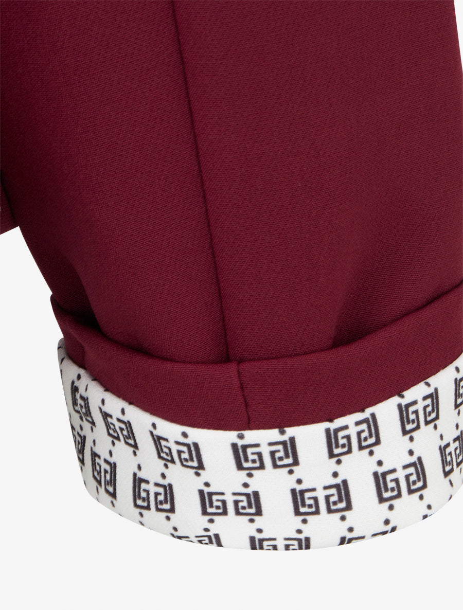 Chaqueta recta con hombreras - Burdeos
