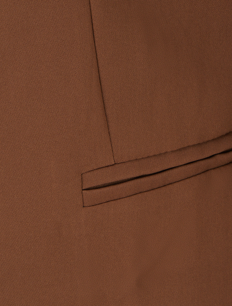 Chaqueta recta con hombreras - Marrón