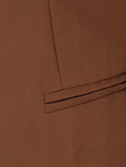 Chaqueta recta con hombreras - Marrón