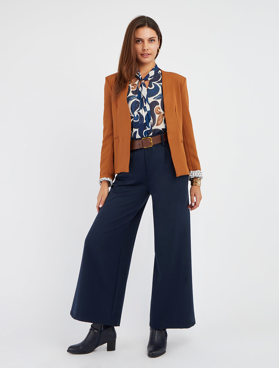 Veste droite à épaulettes - Camel - 8