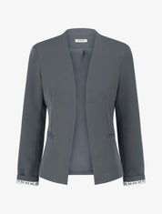 Veste droite à épaulettes - Gris - 1