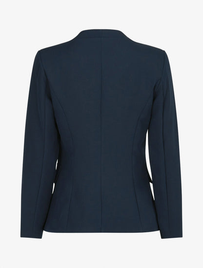 Veste à col droit et bord cranté - Marine - 2