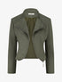Veste en suédine à zip décoratif - Kaki - 1