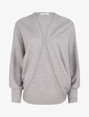 Gilet uni irisé à manches chauves-souris - Gris - 1