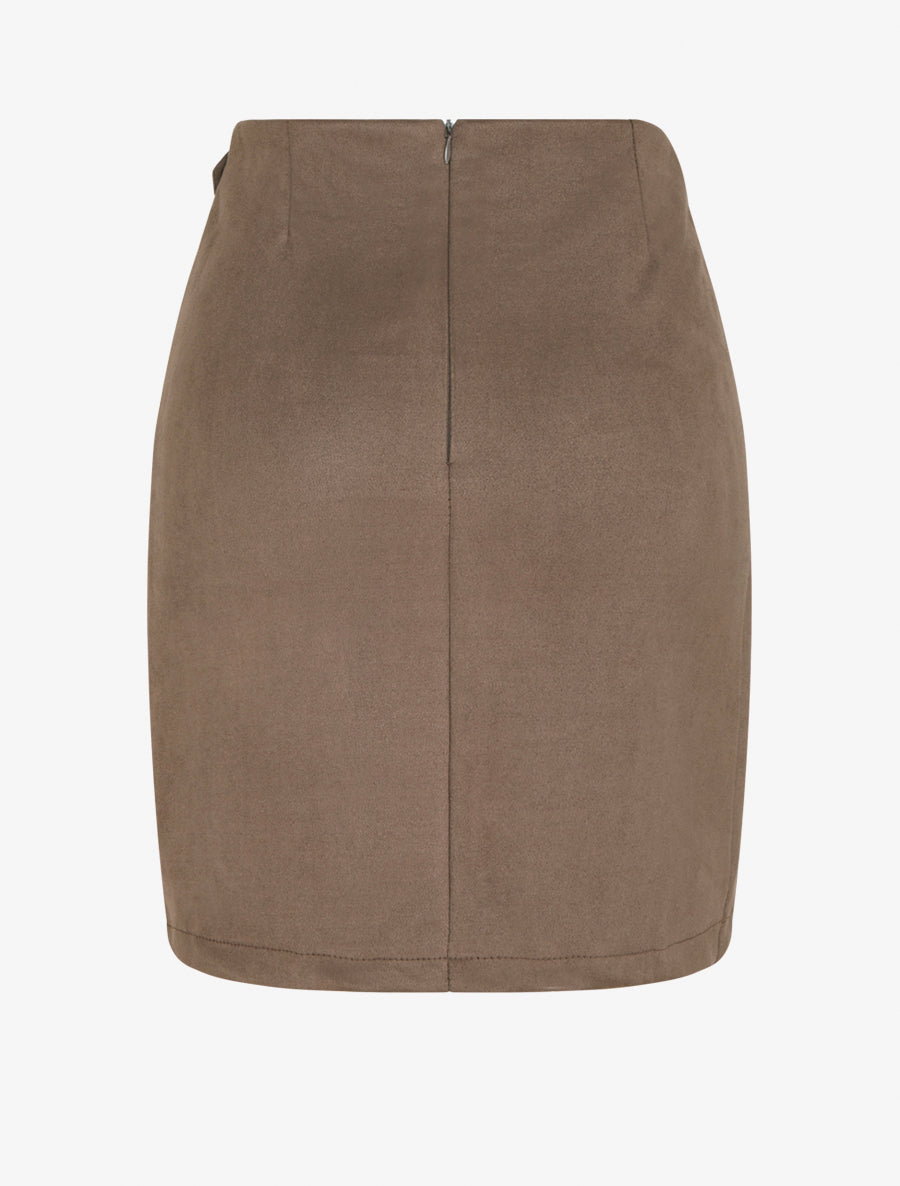 Falda estilo pareo con ojales - Marrón