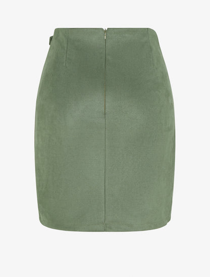 Jupe style portefeuille à oeillet - Kaki - 2