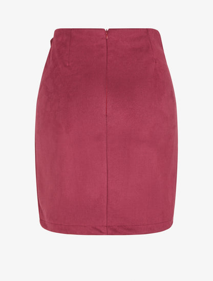 Jupe style portefeuille à oeillet - Lie de vin - 2