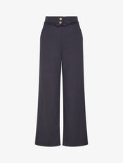 Pantalon taille à pan boutonné - Bleu nuit - 1