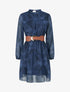 Robe irisée à imprimé feuillage - Marine - 1