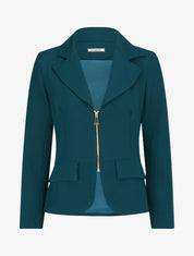 Veste cintrée à zip - Bleu pétrole - 5