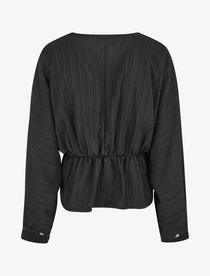 Blouse fluide à boutons décoratifs - Noir - 2