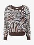 Blouse en voile imprimé animal - Marron - 1