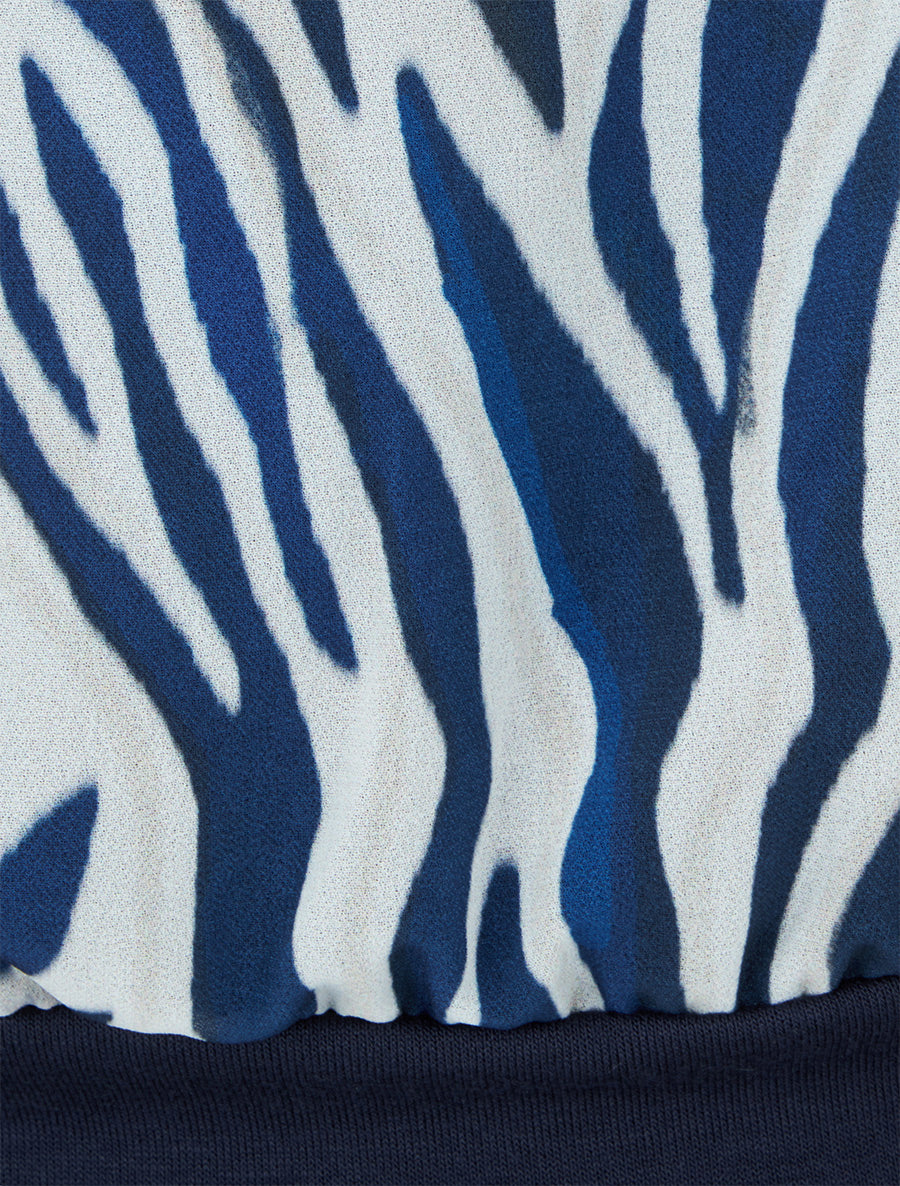 Blouse en voile imprimé animal - Marine - 3