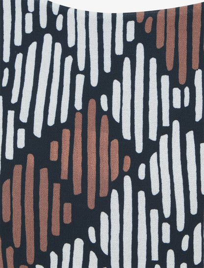 Blouse en voile imprimé graphique - Noir - 3