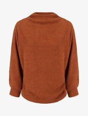 Pull droit à col montant - Terre de sienne - 1