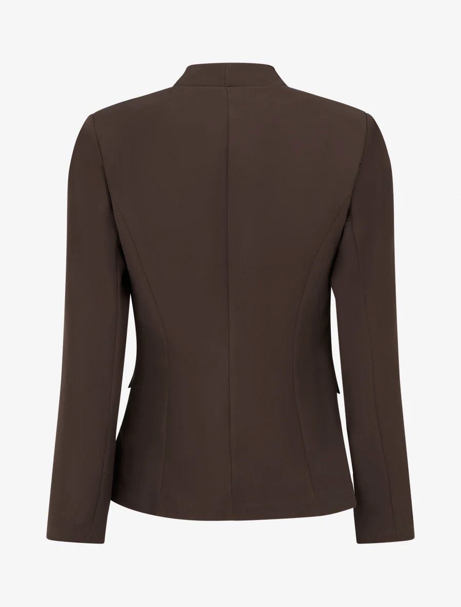 Blazer liso abotonado - Marrón