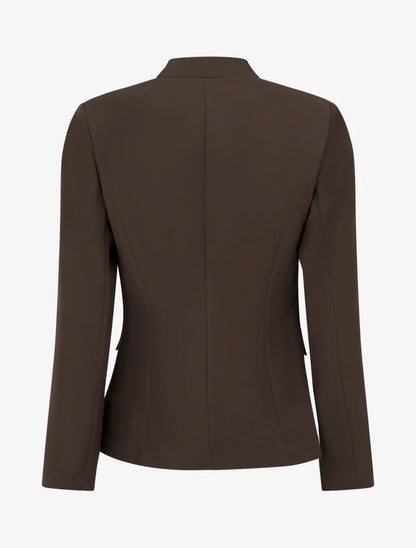 Blazer liso abotonado - Marrón