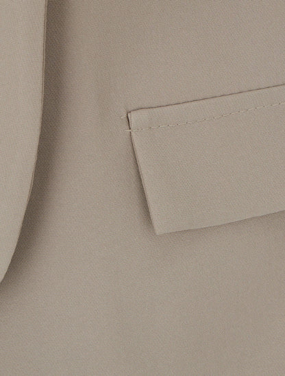 Blazer liso con bolsillos decorativos - Topo